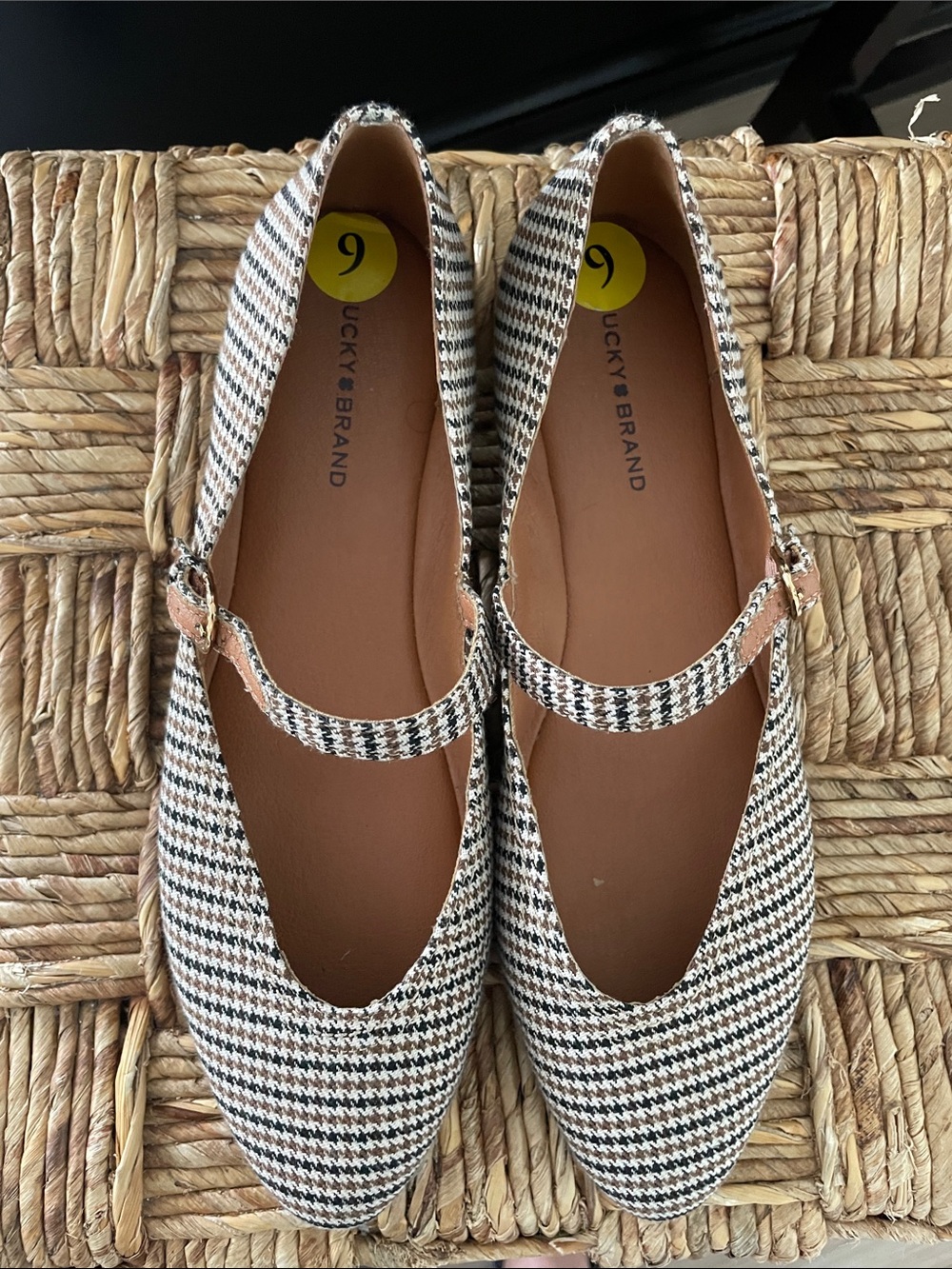 Lucky Brand Tannyr Herringbone Mary Jane Flats Brown multi color size 9